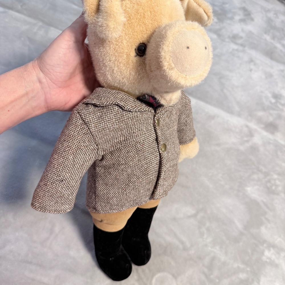Vintage 1993 Merrythought Mr. Jollyfellow Pig Plush 17" Handmade England w/ Tags